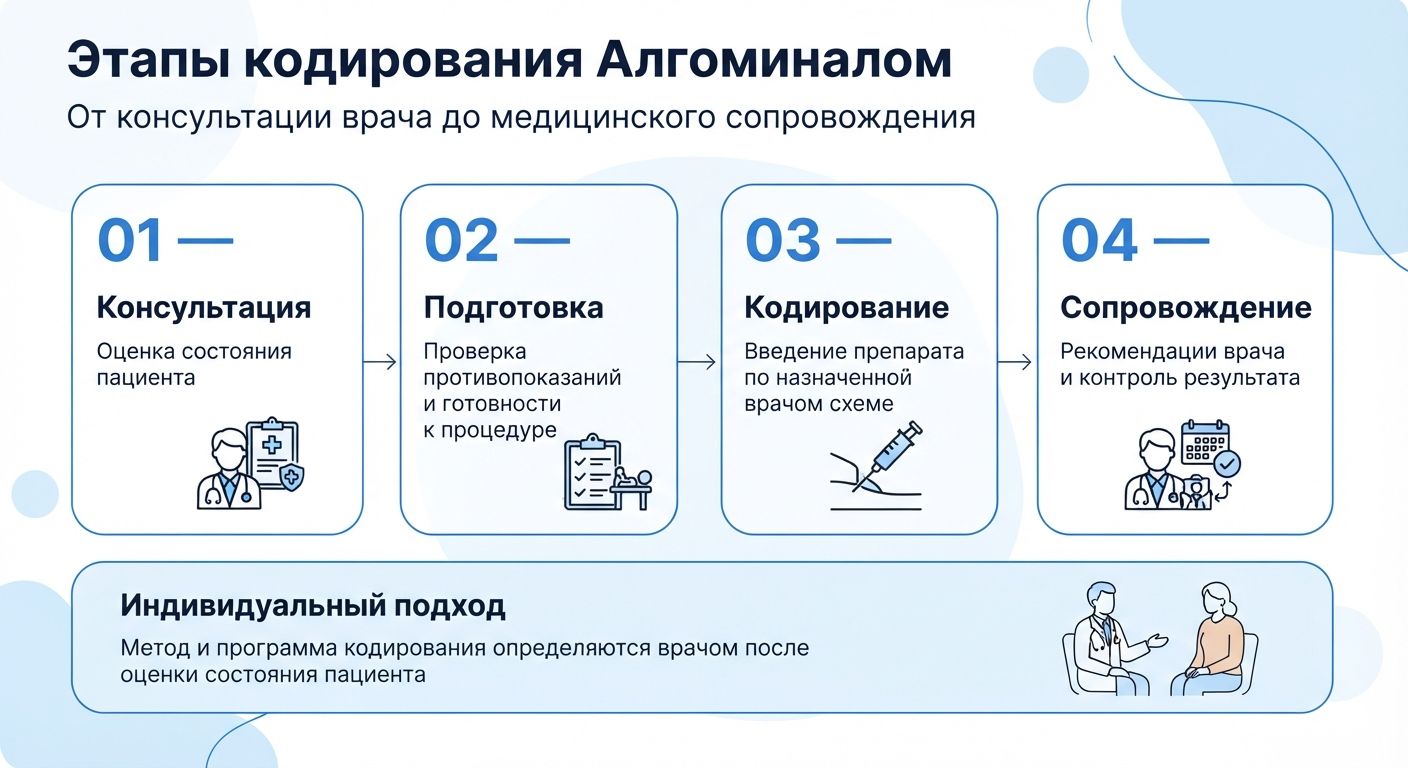 Кодирование препаратом «Алгоминал» в Кисловодске инфографика